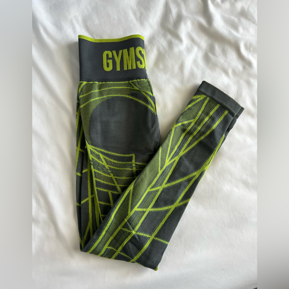 Gymshark Women's Leggings - Black and Green